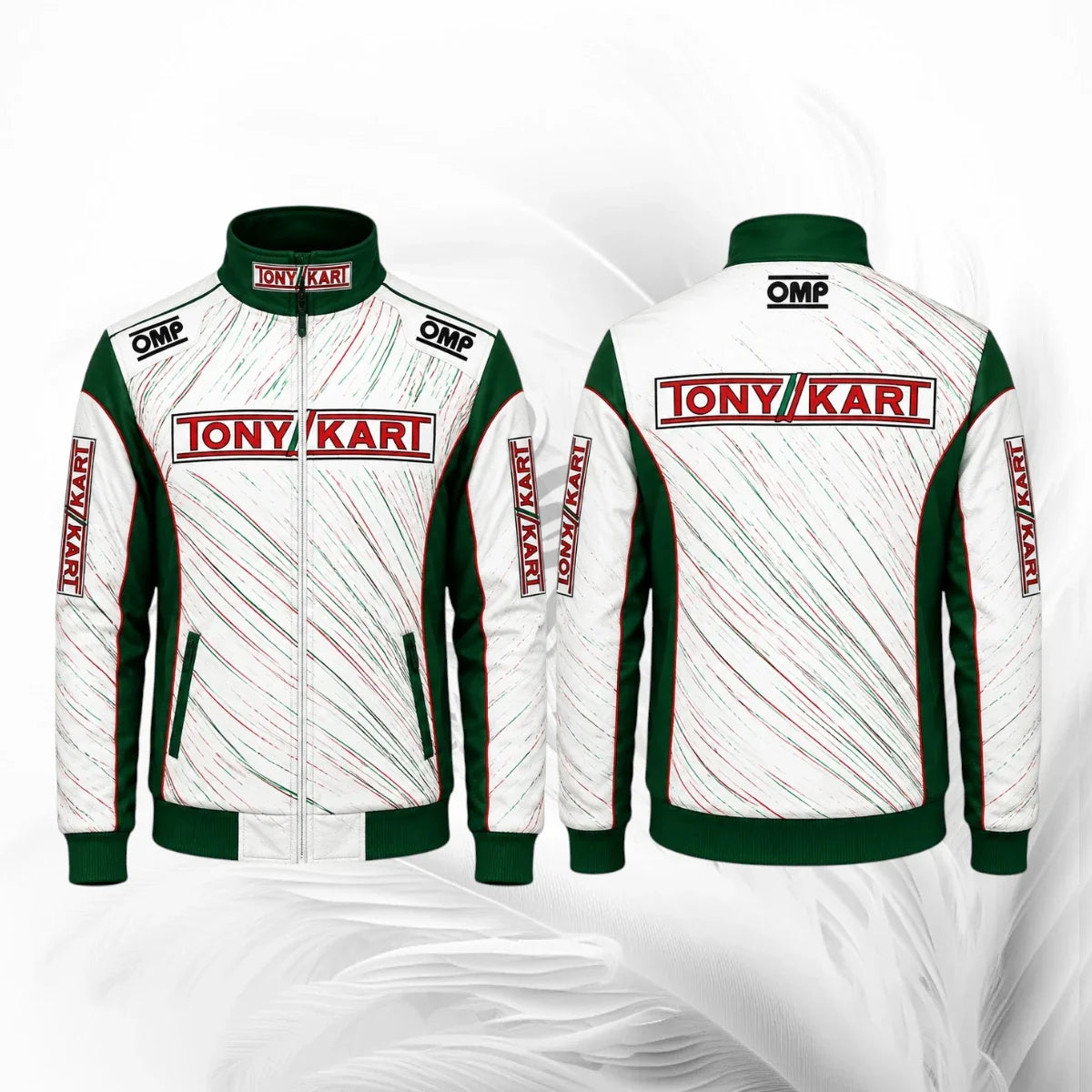 Tony Kart Inspired Racing Jacket | White Green Red