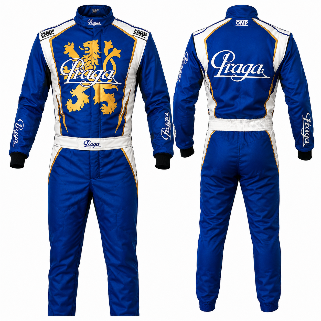 Praga Blue Kart Racing Suit – Premium Custom Motorsport Racewear