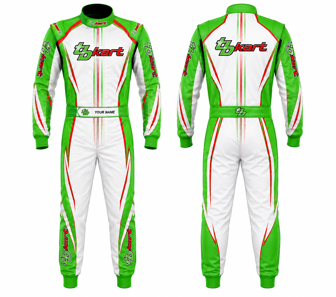 TB Kart Green White Custom Racing Suit 2026
