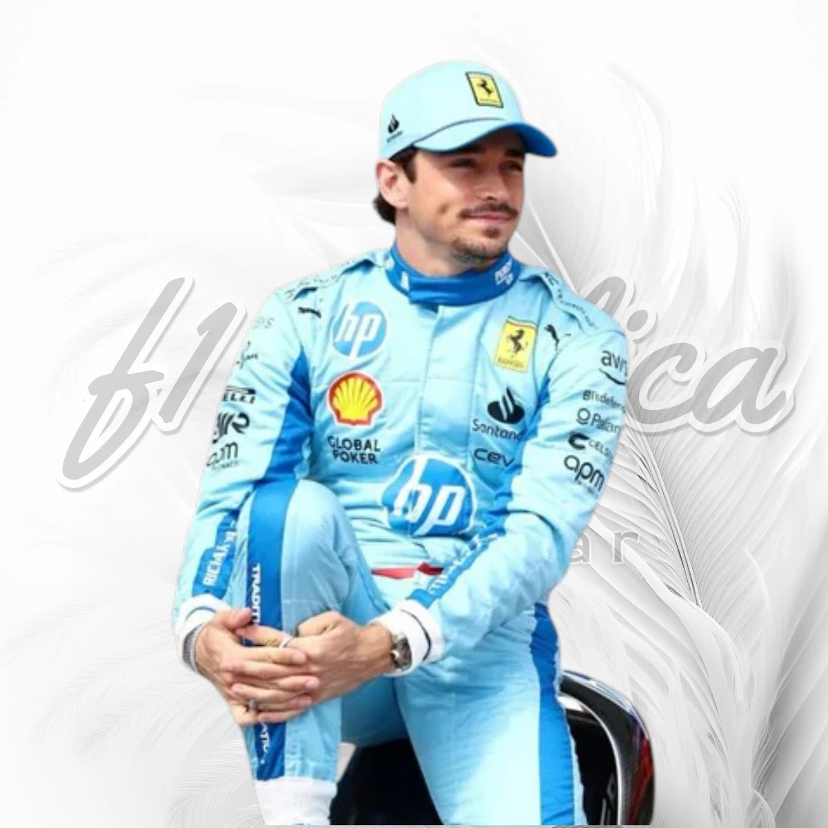 Charles Leclerc Ferrari Miami Grand Prix Blue F1 Racing Suit 2024