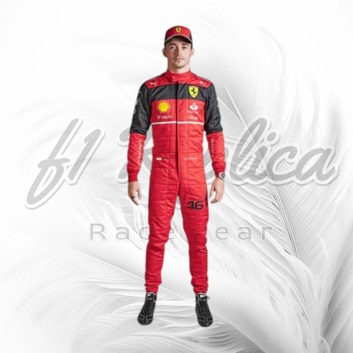 Charles Leclerc Ferrari Black & Red F1 Racing Suit 2022