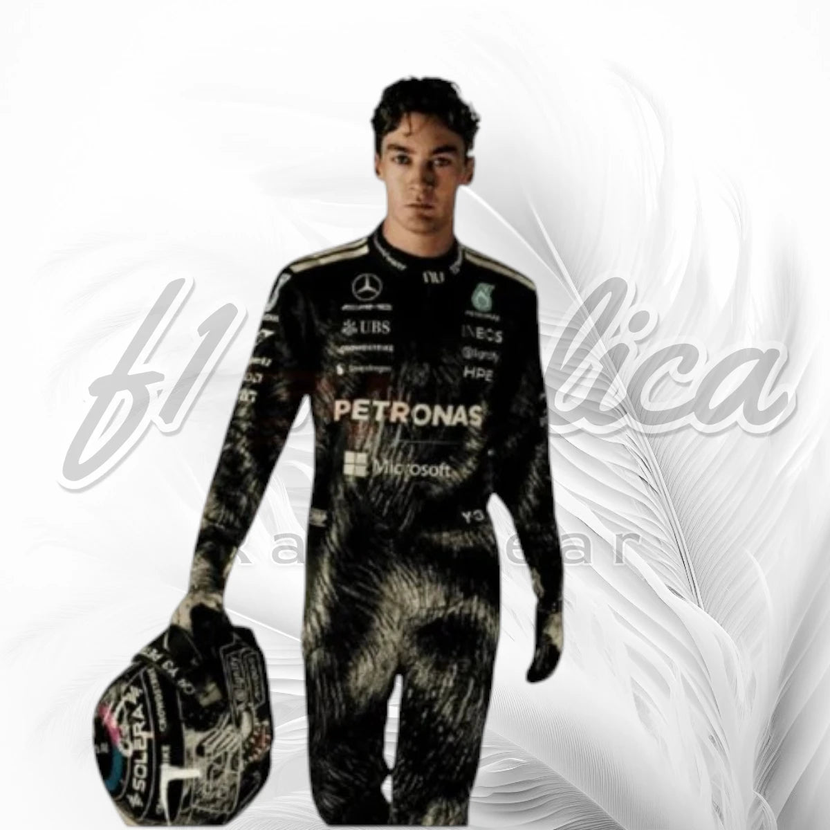 New 2026 George Russell Mercedes Unique Wolf F1 Race Suit
