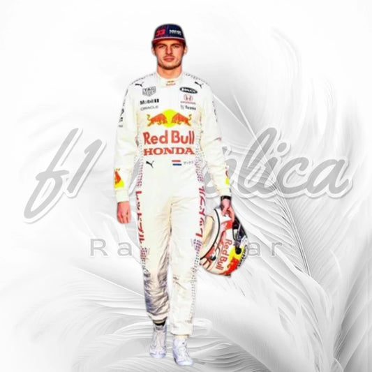 Max Verstappen 2021 Turkish Grand Prix White F1 Racing Suit