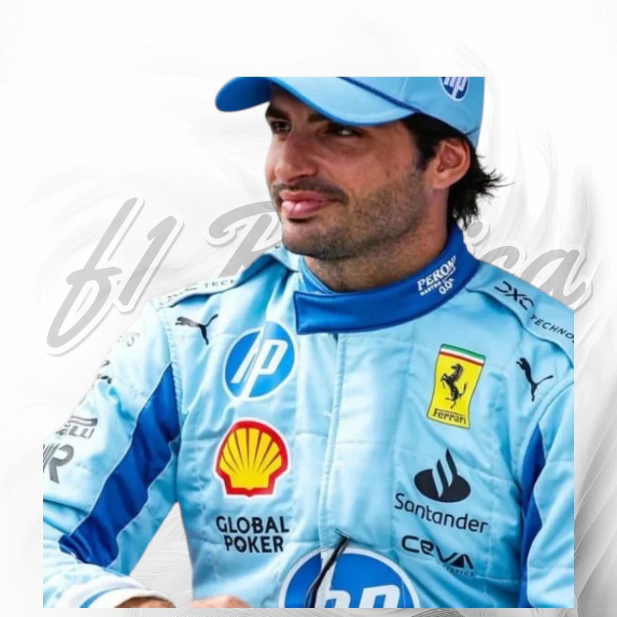 Carlos Sainz 2024 Miami GP Ferrari F1 Racing Suit Replica