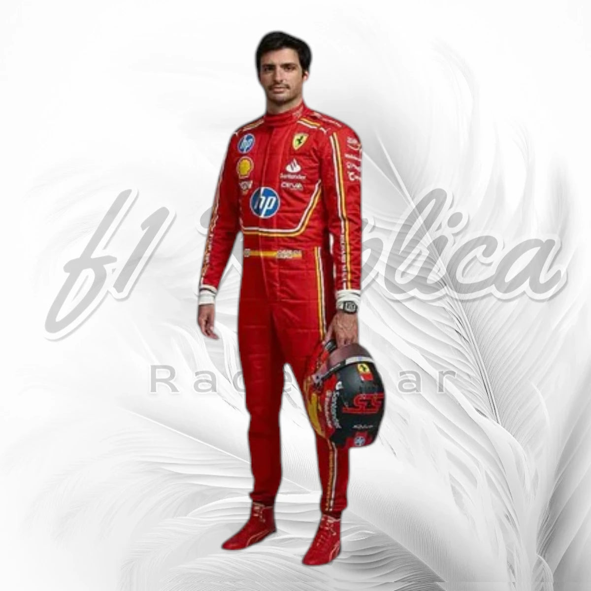 Carlos Sainz 2024 Monaco Grand Prix Ferrari F1 Racing Suit Replica