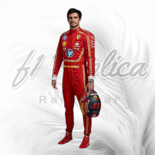 Carlos Sainz 2024 Monaco Grand Prix Ferrari F1 Racing Suit Replica