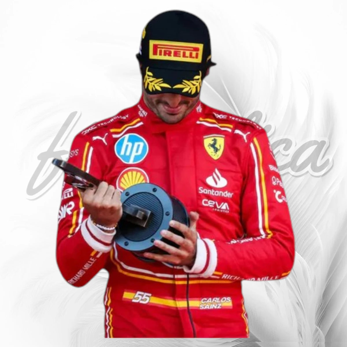 Carlos Sainz 2024 Monaco Grand Prix Ferrari F1 Racing Suit Replica