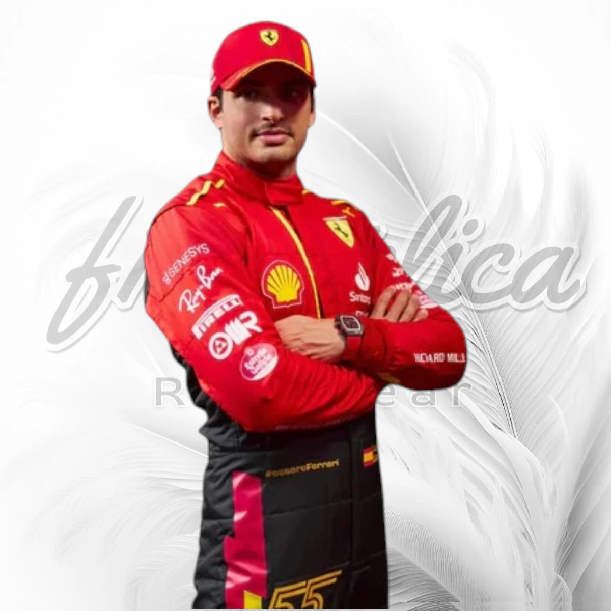 Carlos Sainz 2023 Spanish Grand Prix Ferrari F1 Racing Suit Replica