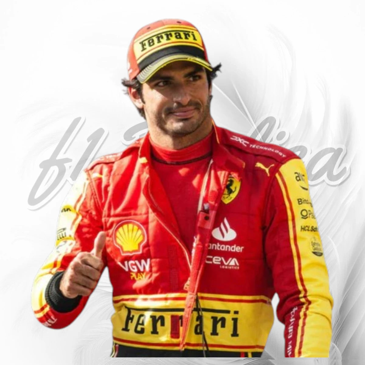 Carlos Sainz 2023 Monza Special Edition Ferrari F1 Racing Suit Replica