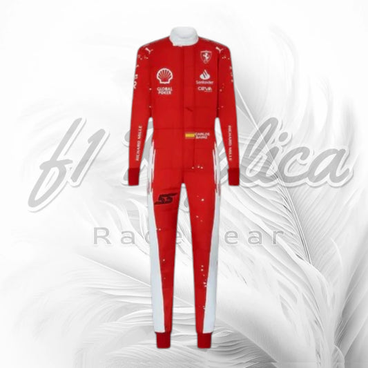 Carlos Sainz 2023 Las Vegas Grand Prix Special Edition Ferrari F1 Racing Suit Replica