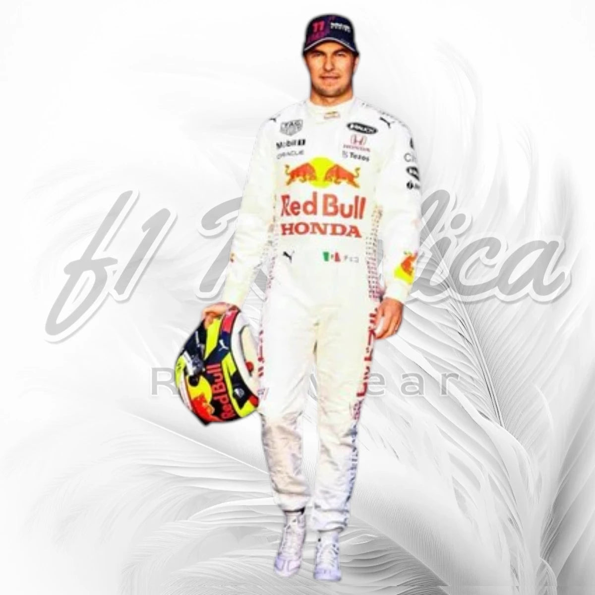 2021 Sergio Perez Turkish Grand Prix White Red Bull Honda F1 Race Suit Replica