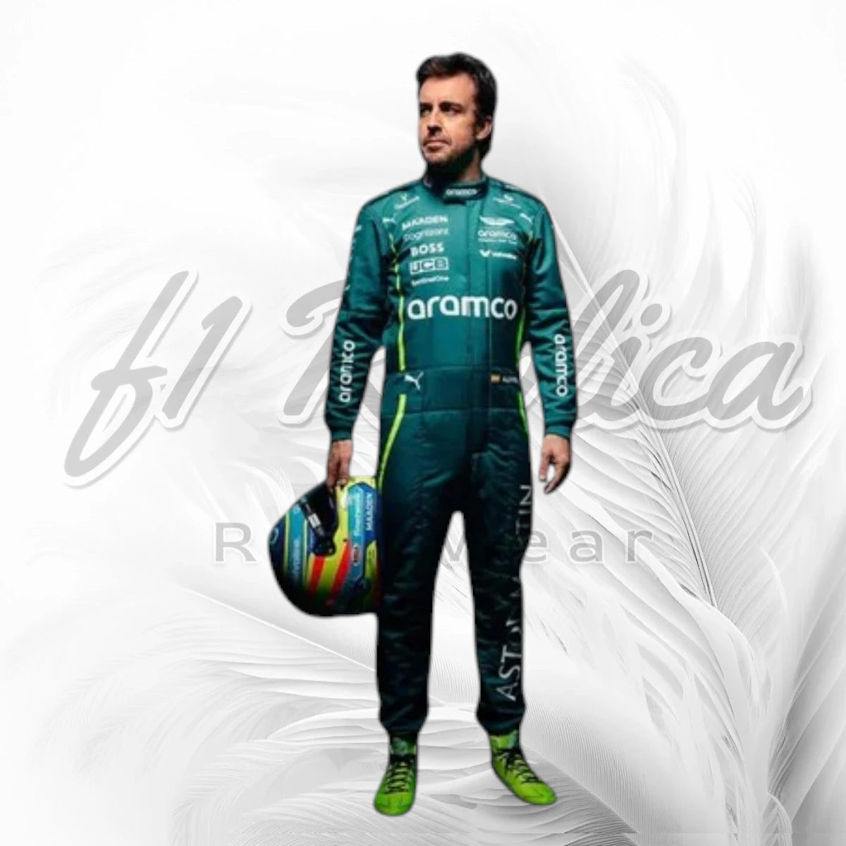Fernando Alonso Aston Martin Aramco F1 Race Suit Replica 2024 Racing Suit