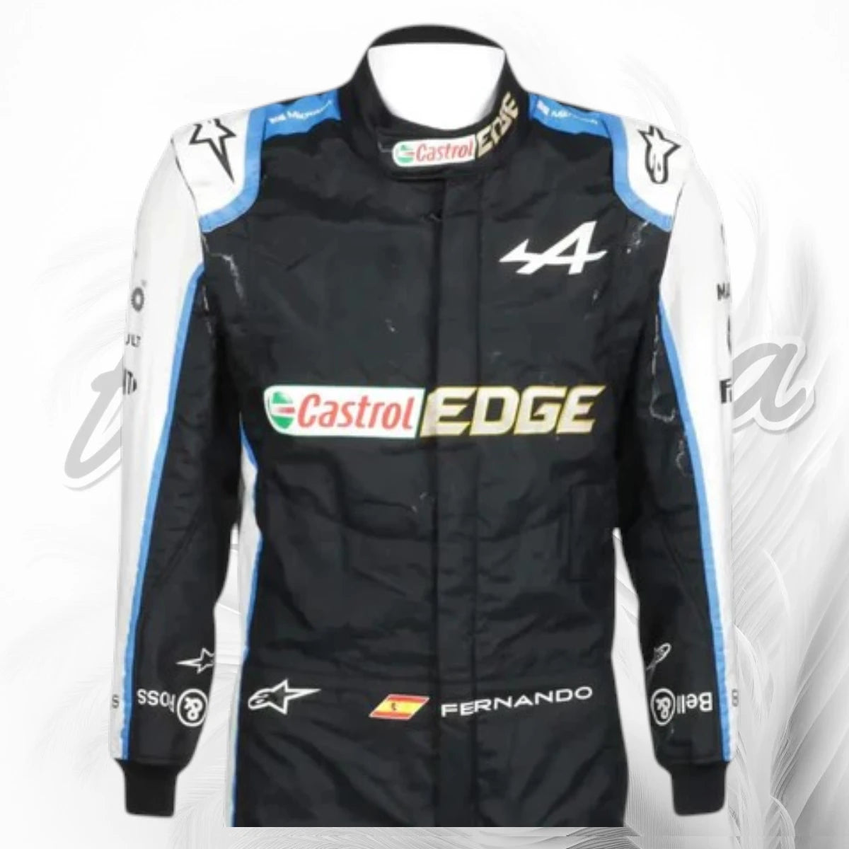 Fernando Alonso Alpine F1 Team Black & White Race Suit Replica 2021