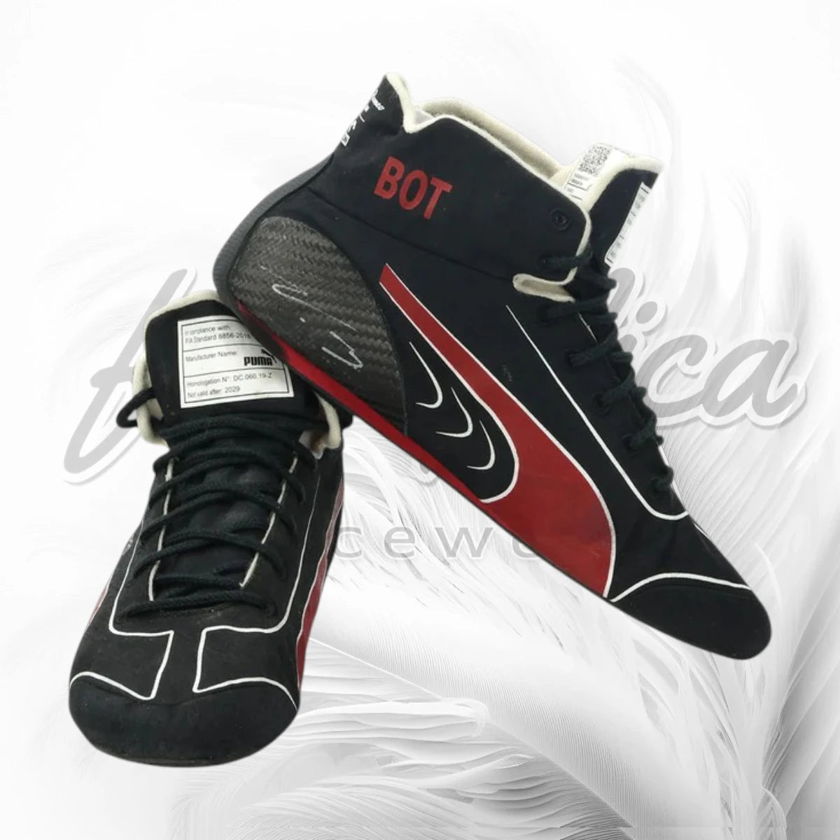 2022 Valtteri Bottas Signed Abu Dhabi Race Used Alfa Romeo F1 Boots