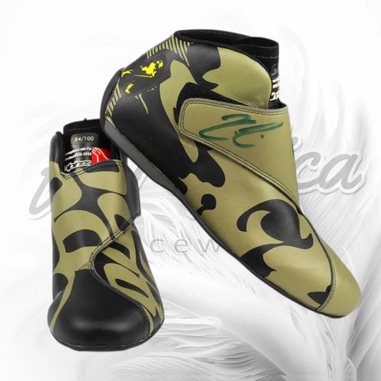 2006 Kimi Räikkönen Signed McLaren Johnnie Walker 100th Career Grand Prix Commemorative F1 Boots