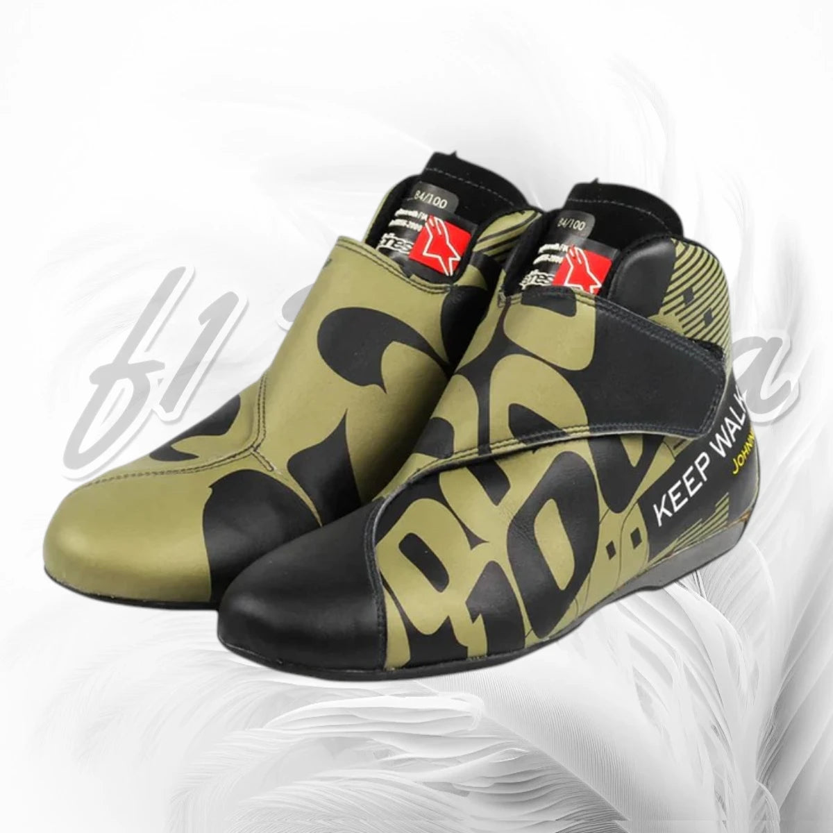2006 Kimi Räikkönen Signed McLaren Johnnie Walker 100th Career Grand Prix Commemorative F1 Boots