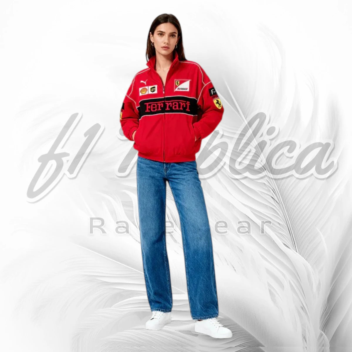 Ferrari F1 Vintage Racing Jacket Red | Scuderia Ferrari Motorsport Track Jacket