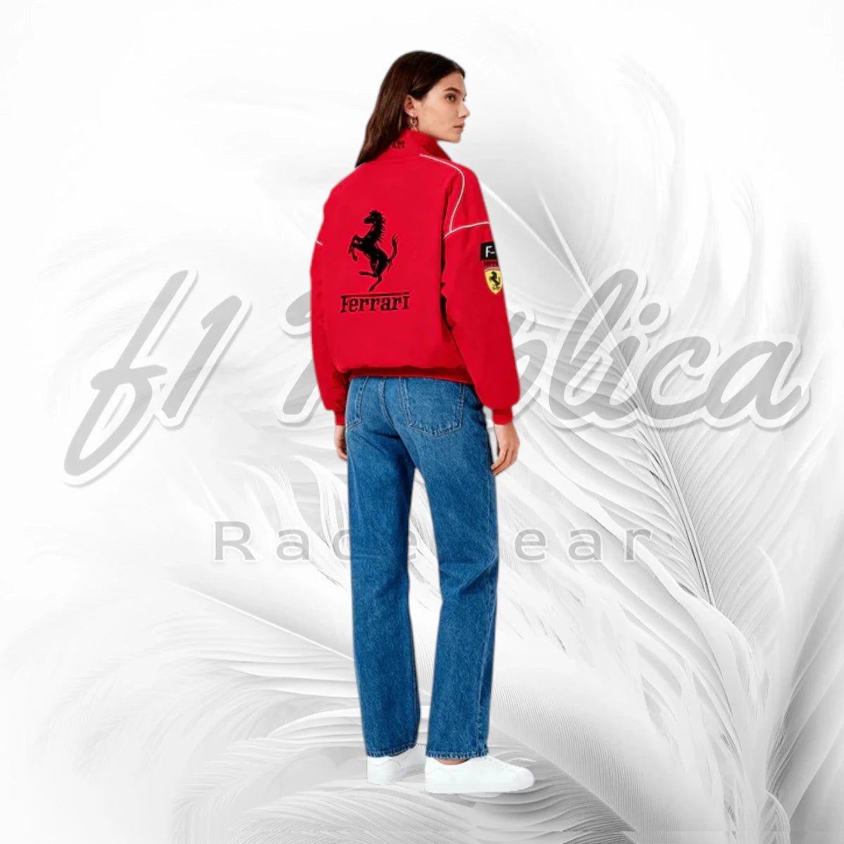 Ferrari F1 Vintage Racing Jacket Red | Scuderia Ferrari Motorsport Track Jacket