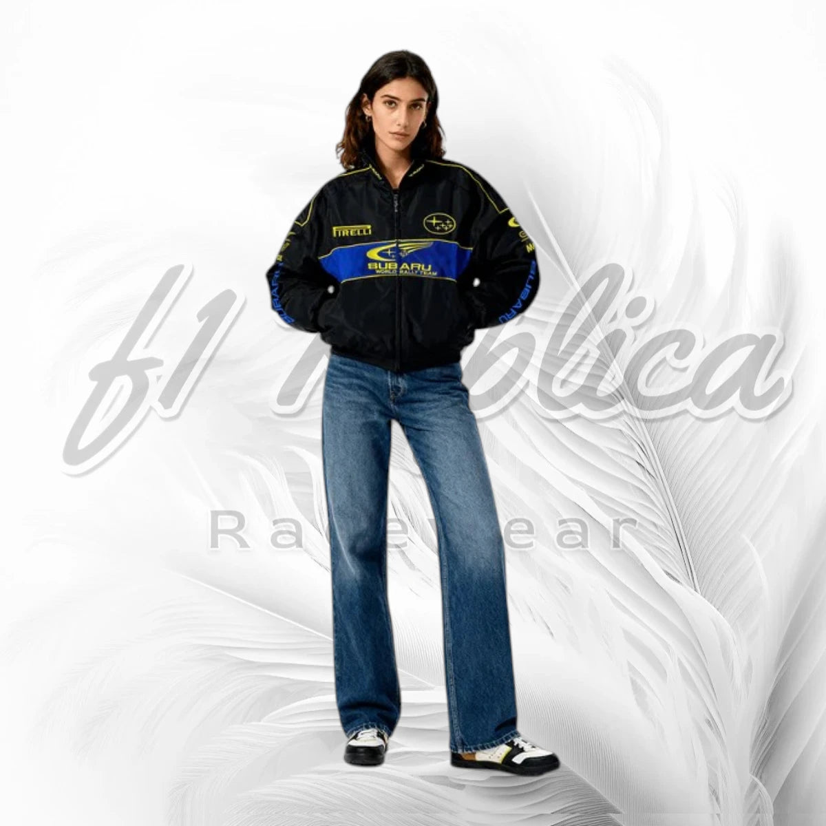 Vintage Subaru World Rally Team Jacket | Subaru WRC Racing Jacket Black Blue
