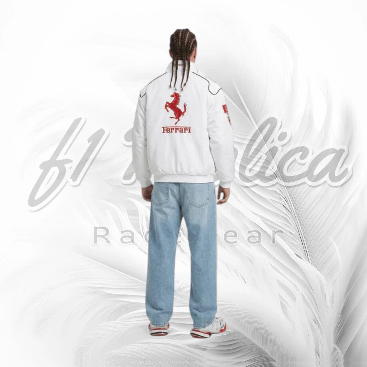 Vintage Ferrari F1 Racing Jacket White | Ferrari Motorsport Team Jacket