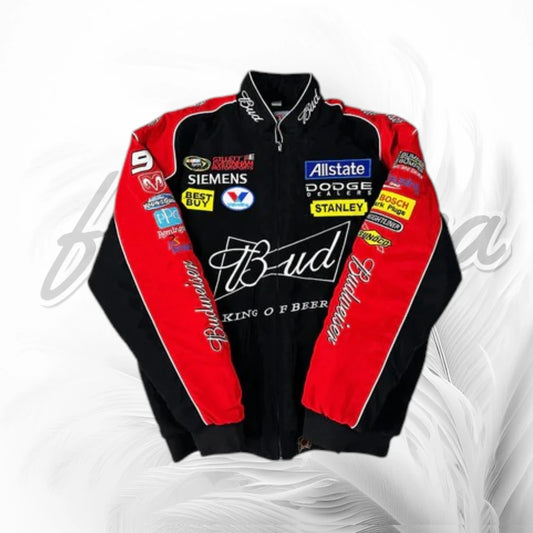 Vintage Budweiser NASCAR Racing Jacket | Retro Motorsport Bomber Jacket