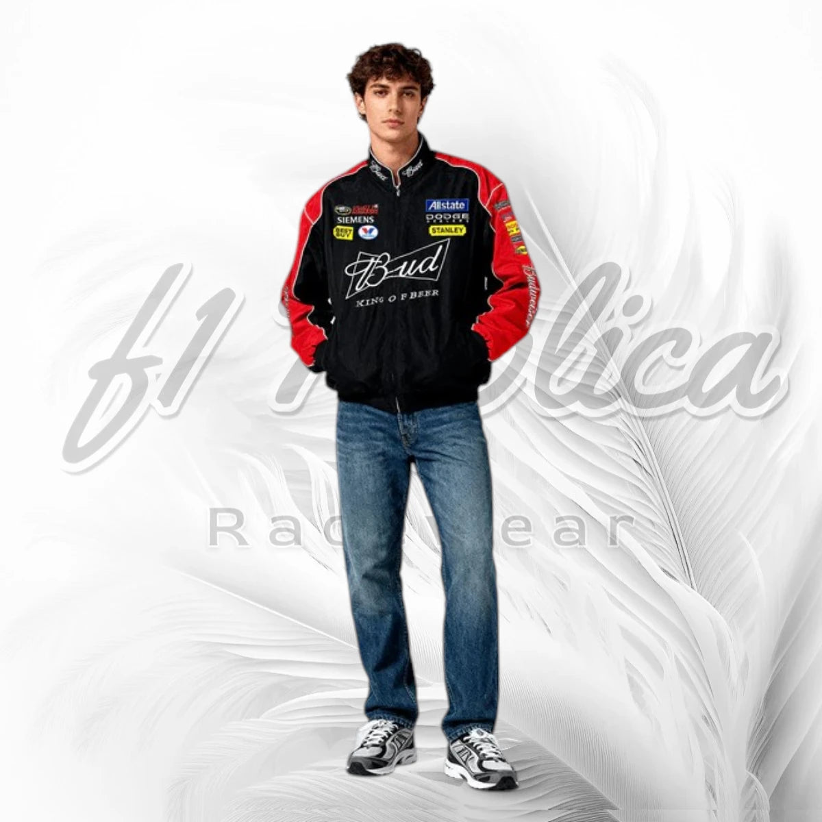 Vintage Budweiser NASCAR Racing Jacket | Retro Motorsport Bomber Jacket