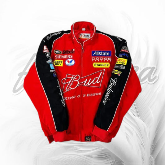 Vintage Budweiser NASCAR Racing Jacket | Red Motorsport Track Jacket