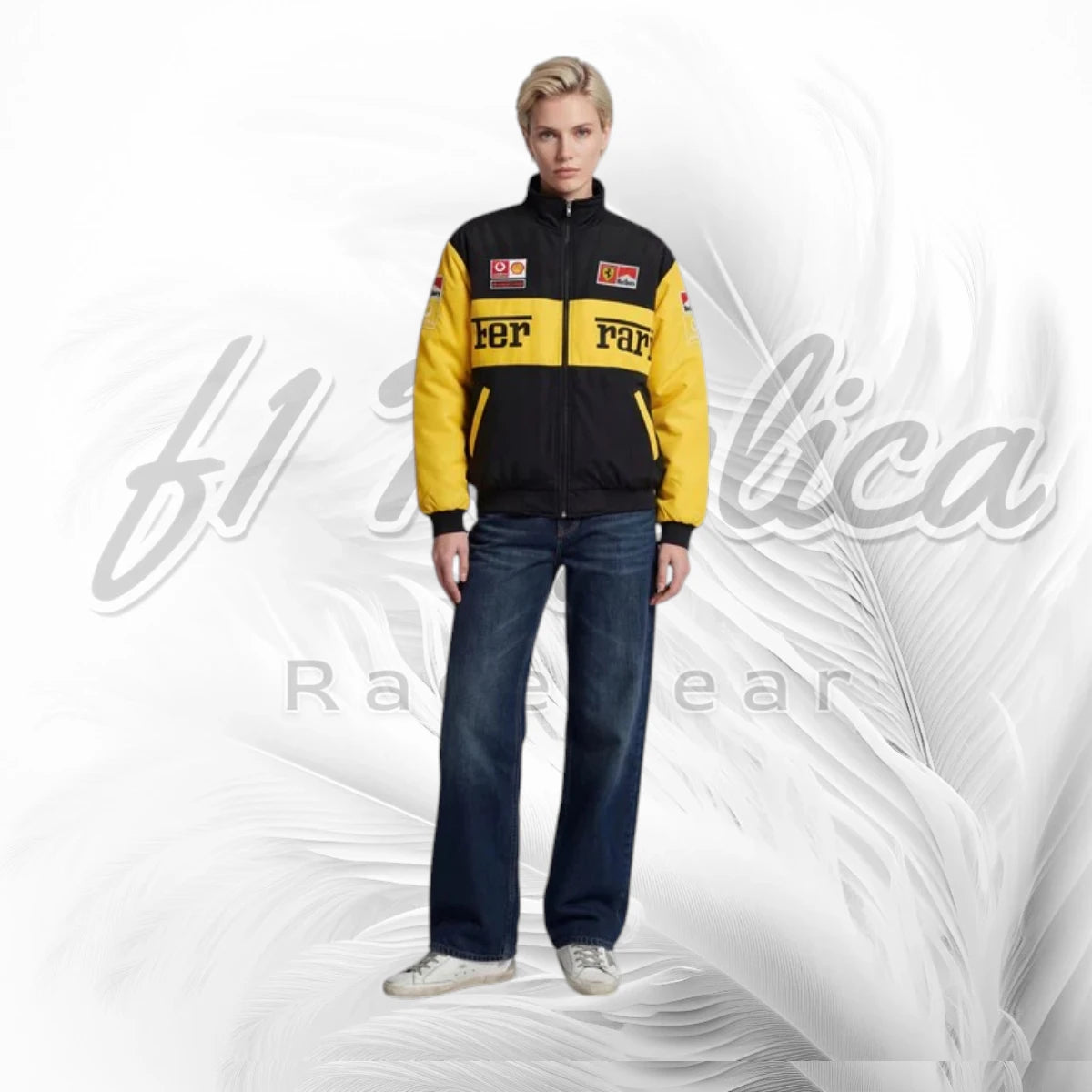 Vintage Michael Schumacher Ferrari Racing Jacket | Yellow Black Motorsport Jacket