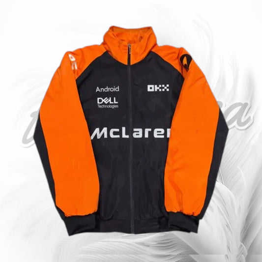 McLaren Formula 1 Team Racing Jacket | Orange Black Motorsport Jacket