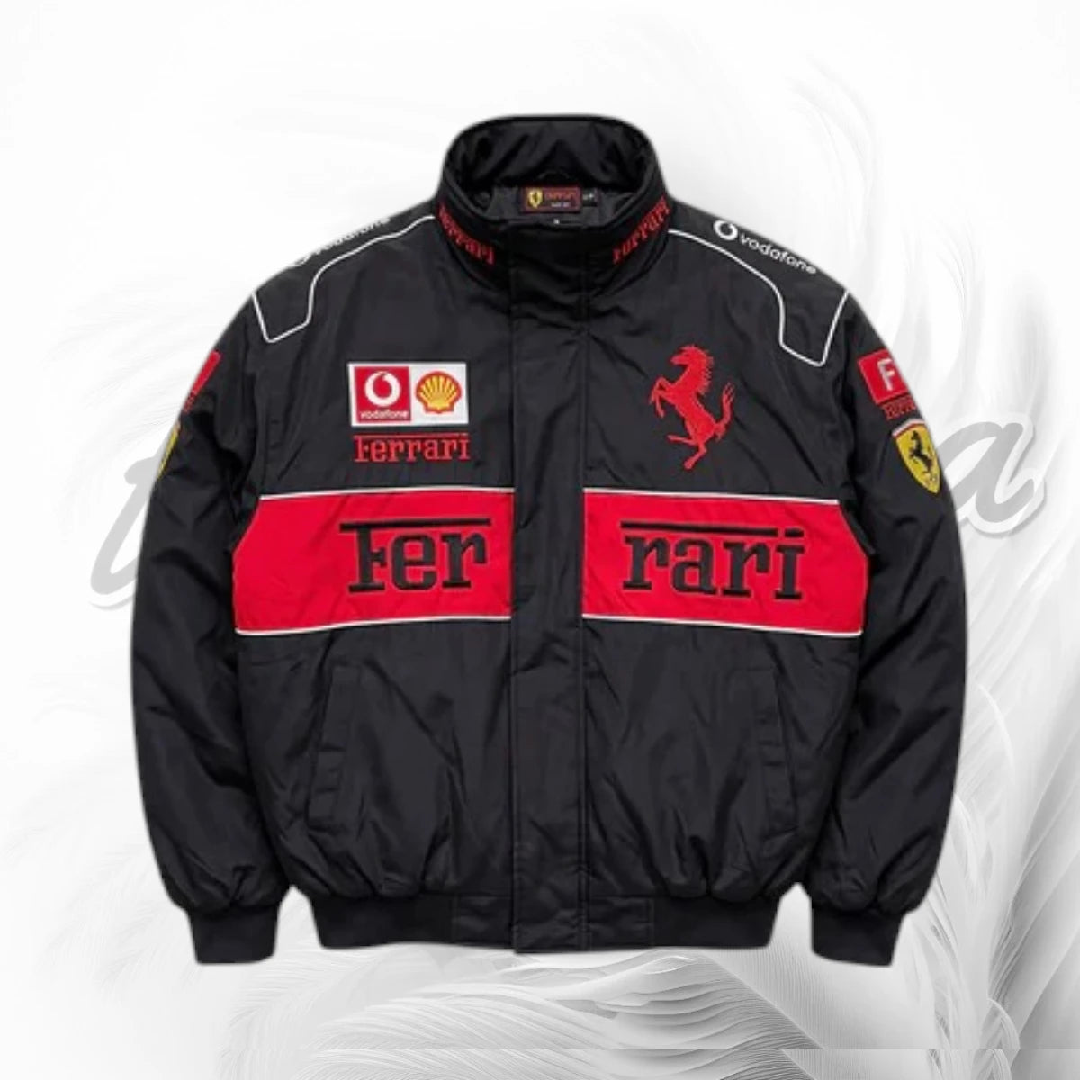 Vintage Black Ferrari F1 Racing Jacket | Scuderia Ferrari Motorsport Bomber Jacket