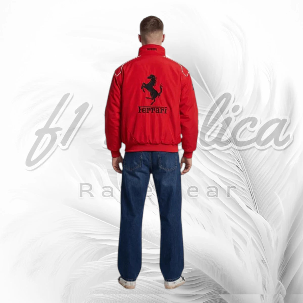 Vintage Red Ferrari F1 Racing Jacket | Scuderia Ferrari Motorsport Bomber Jacket