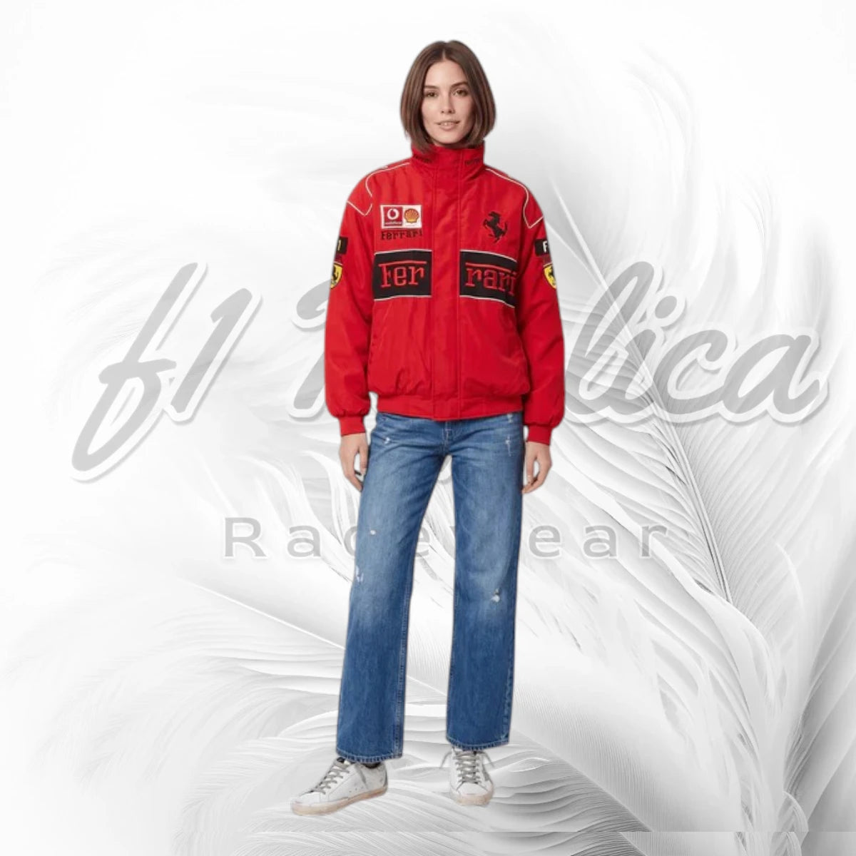 Vintage Red Ferrari F1 Racing Jacket | Scuderia Ferrari Motorsport Bomber Jacket