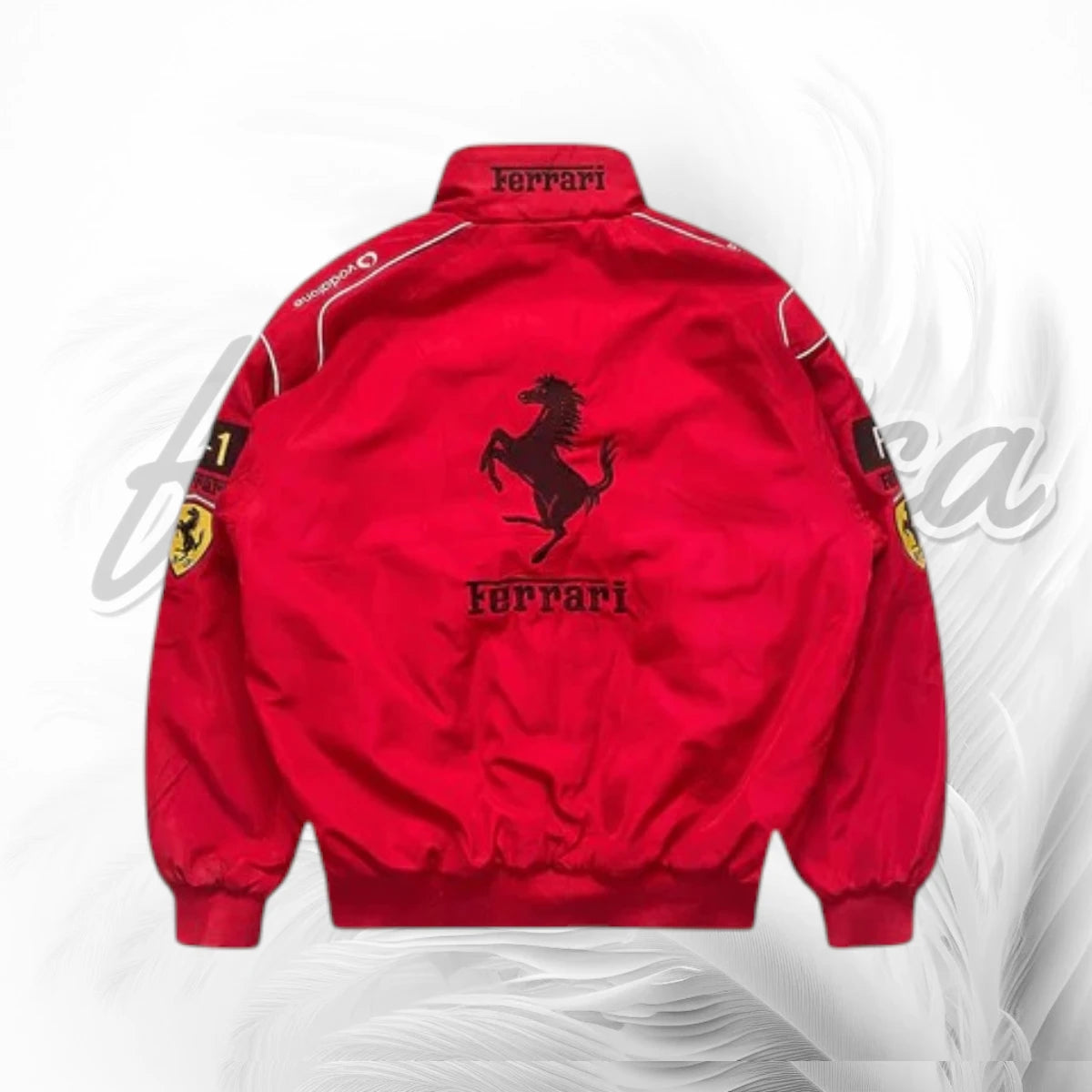 Vintage Red Ferrari F1 Racing Jacket | Scuderia Ferrari Motorsport Bomber Jacket