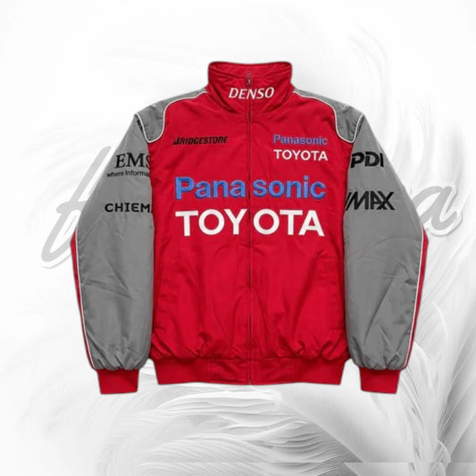 Vintage Panasonic Toyota F1 Racing Jacket Red Grey