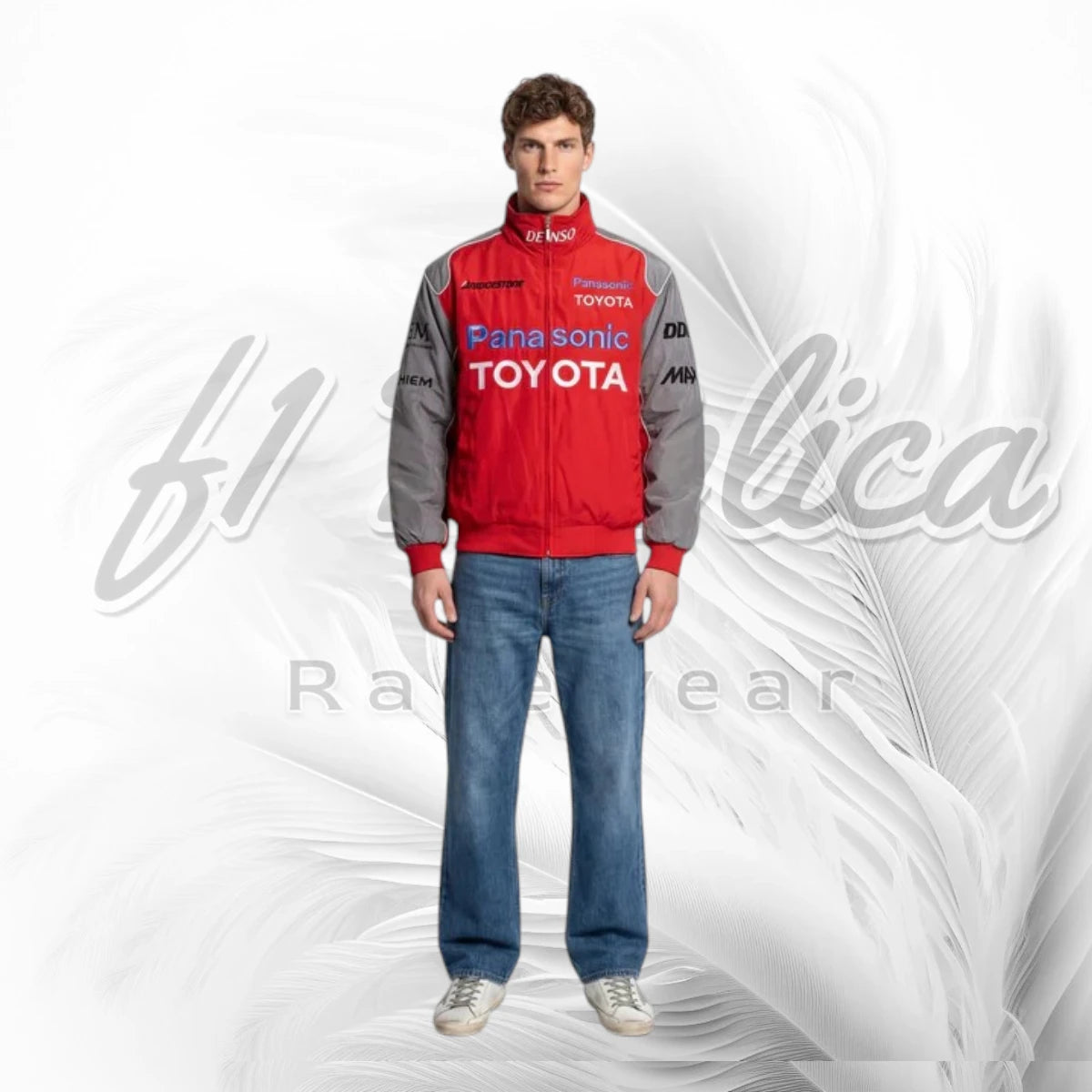 Vintage Panasonic Toyota F1 Racing Jacket Red Grey