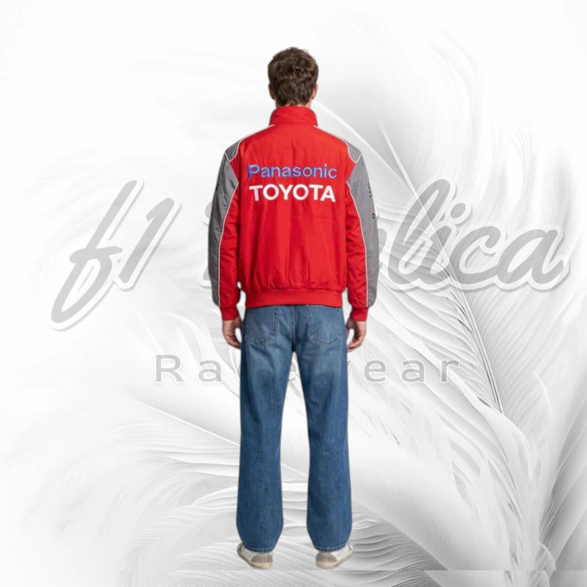 Vintage Panasonic Toyota F1 Racing Jacket Red Grey