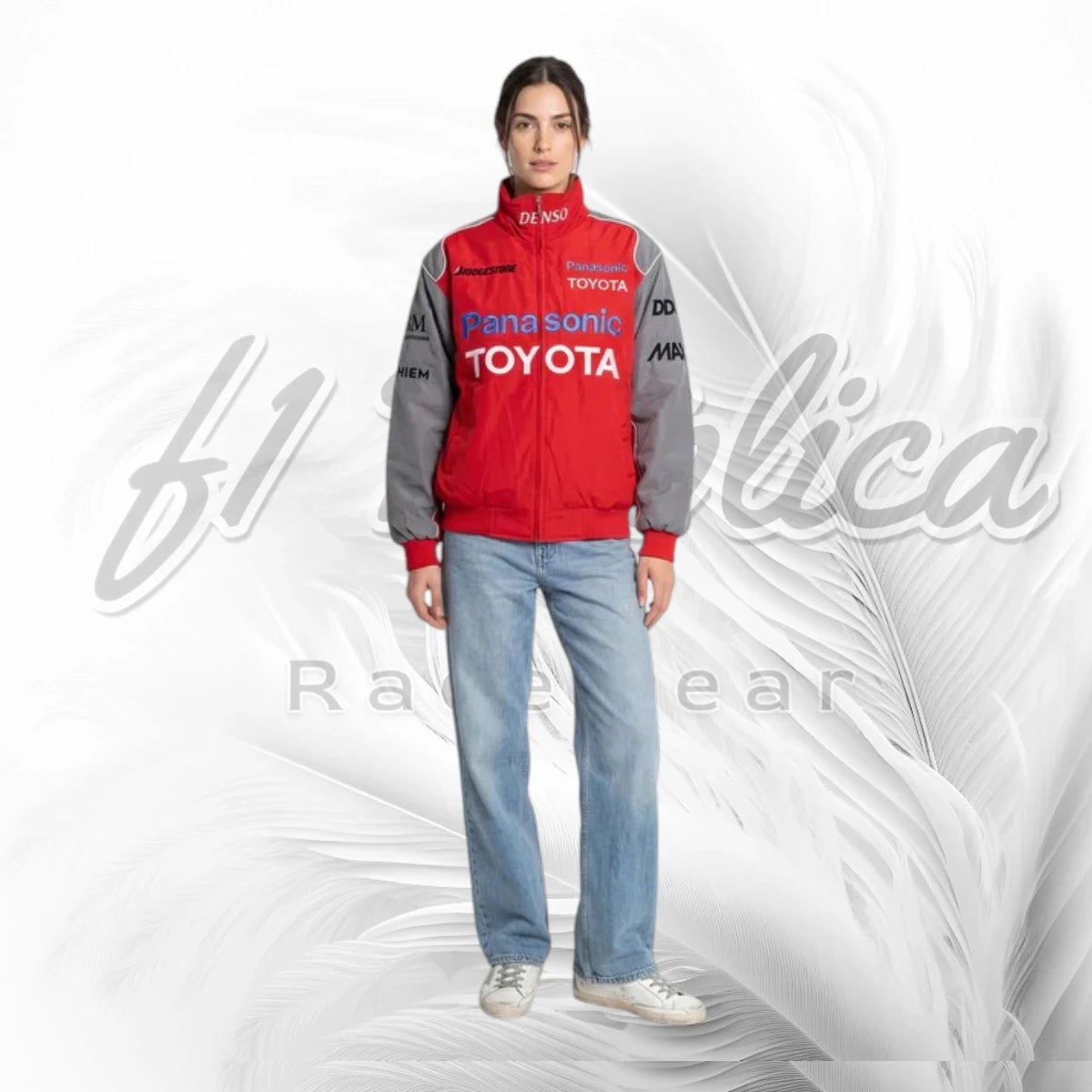 Vintage Panasonic Toyota F1 Racing Jacket Red Grey