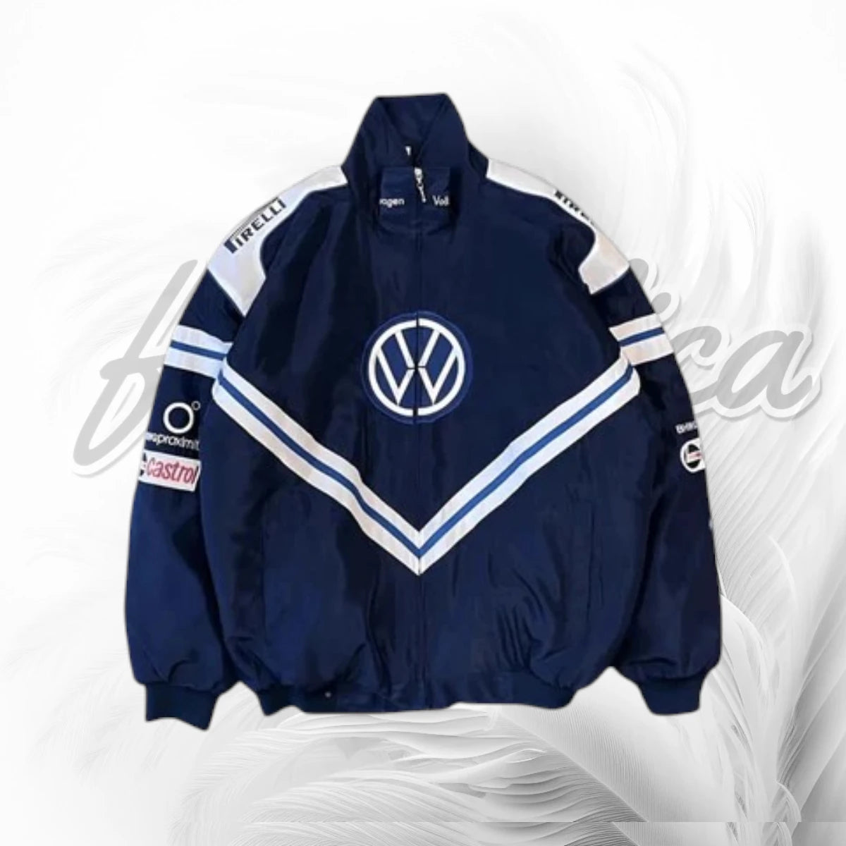 Vintage Volkswagen Motorsport Racing Jacket Navy Blue