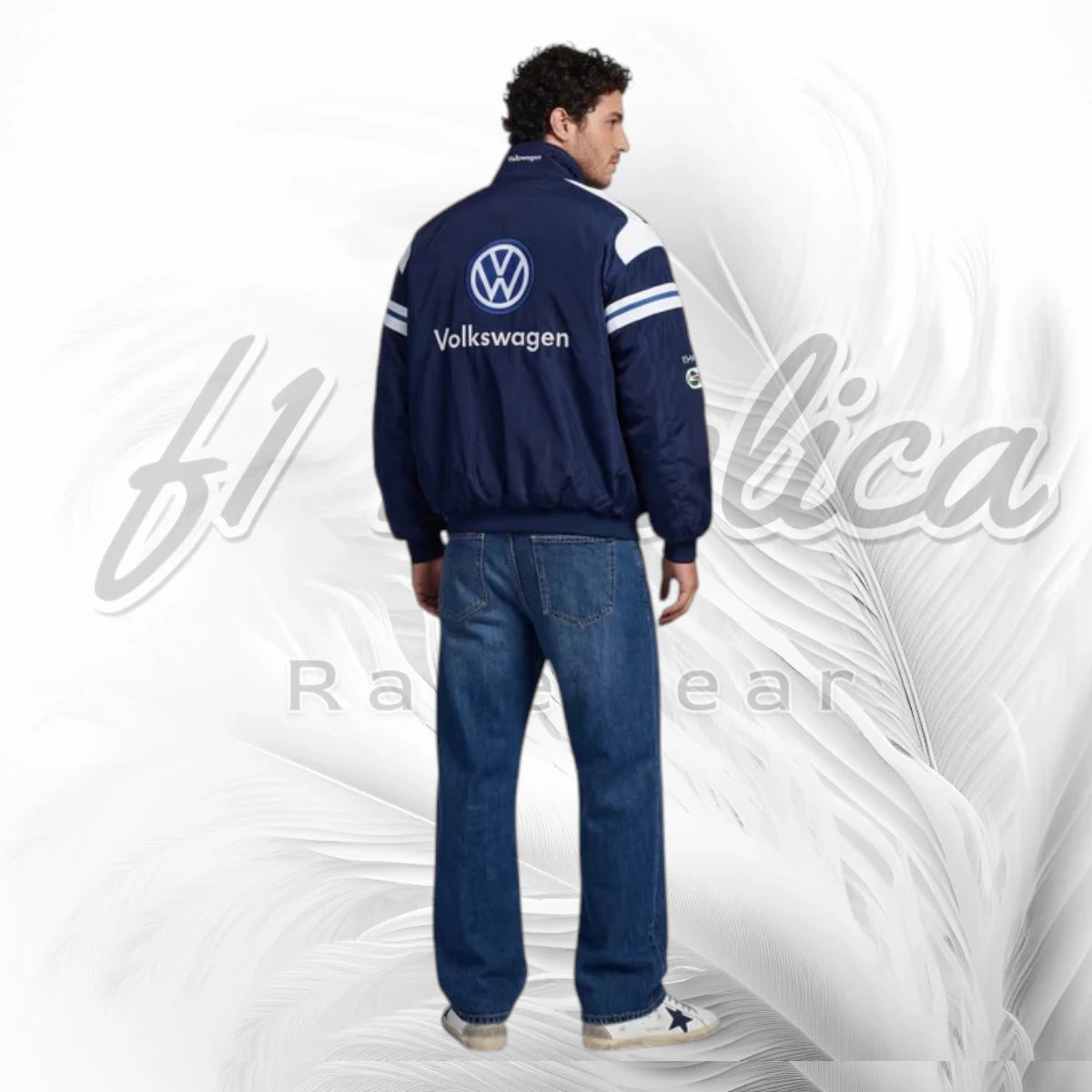 Vintage Volkswagen Motorsport Racing Jacket Navy Blue