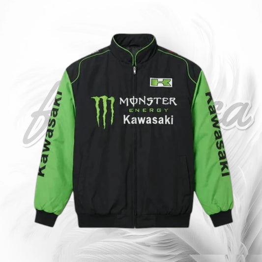Vintage Monster Energy Kawasaki Racing Jacket | Kawasaki Motorcycle Motorsport Jacket