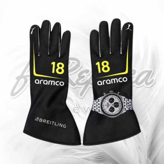 Lance Stroll Aston Martin F1 Replica Racing Gloves –Formula 1 Gloves 2026