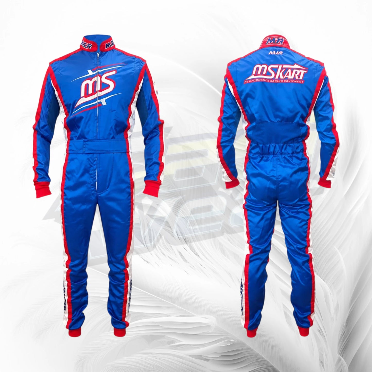 MS Kart Racing Suit Blue Red White – Premium Kart Racing Suit