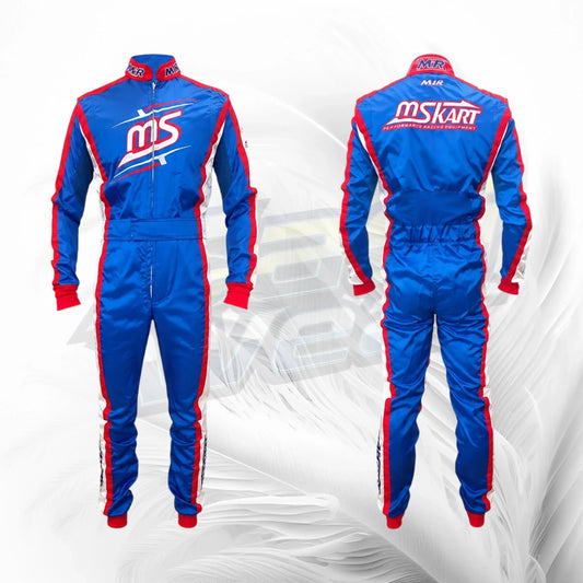 MS Kart Racing Suit Blue Red White – Premium Kart Racing Suit