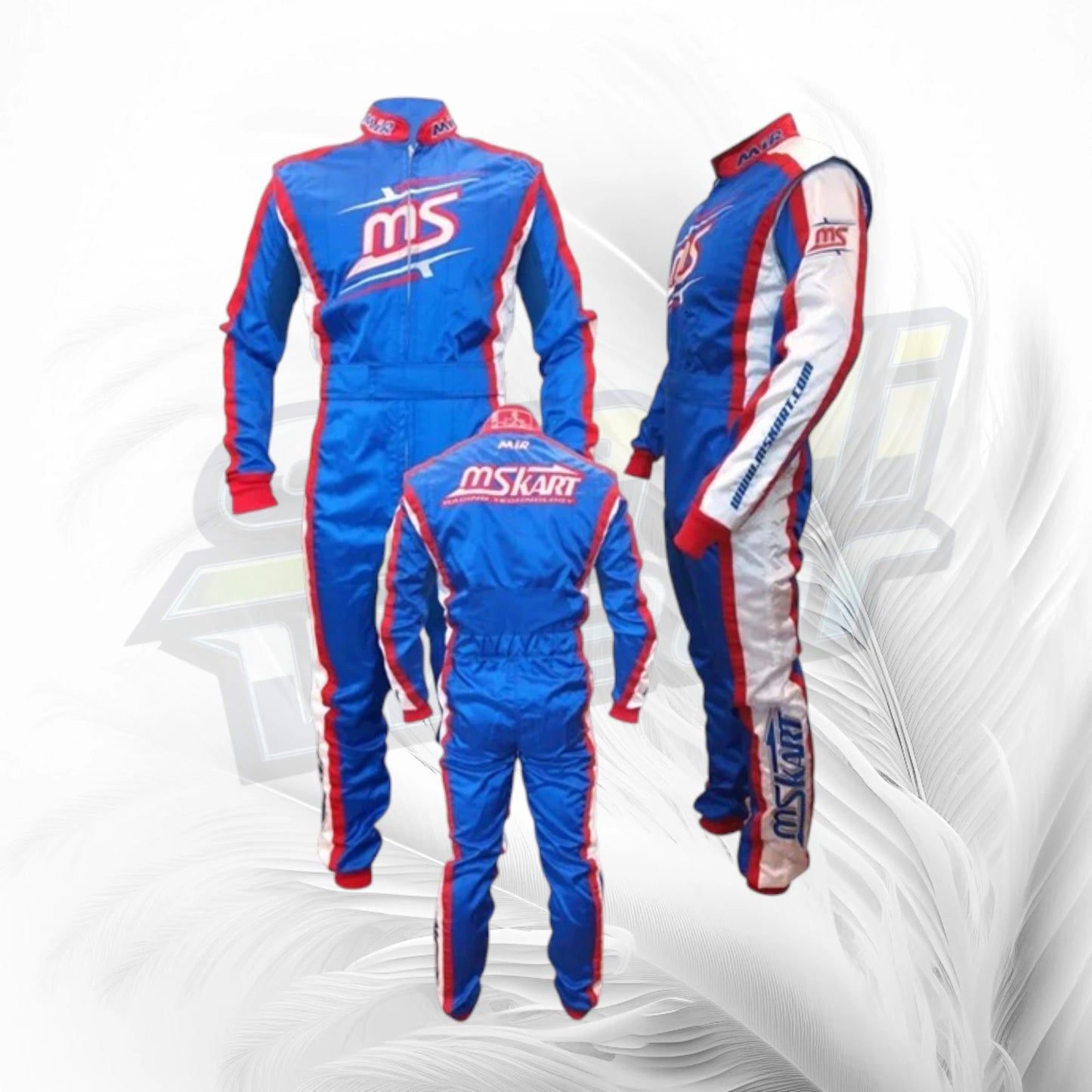 MS Kart Racing Suit Blue Red White – Premium Kart Racing Suit