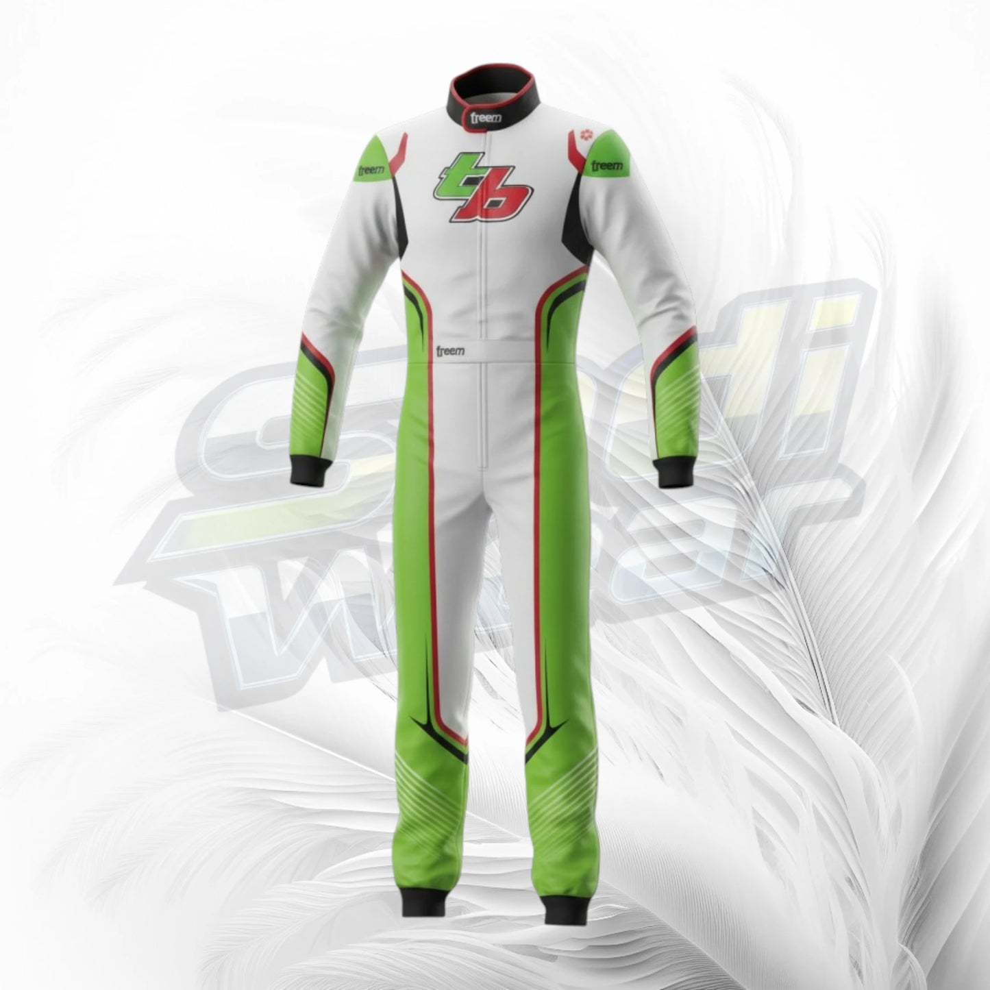TB Kart White Green  Custom Racing Suit 2026