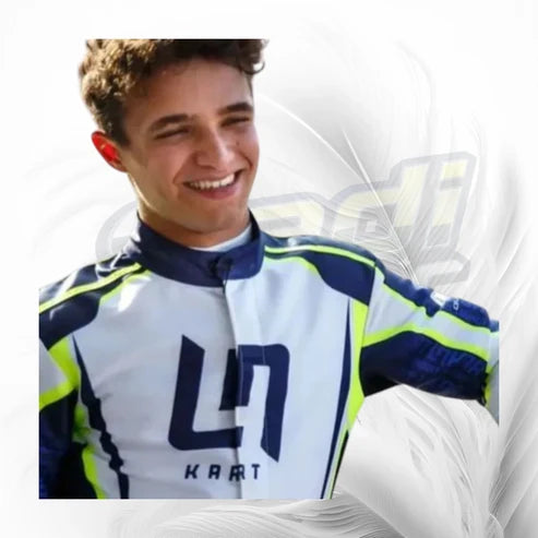 LN Kart Racing Suit – Premium White & Blue Kart Racing Suit