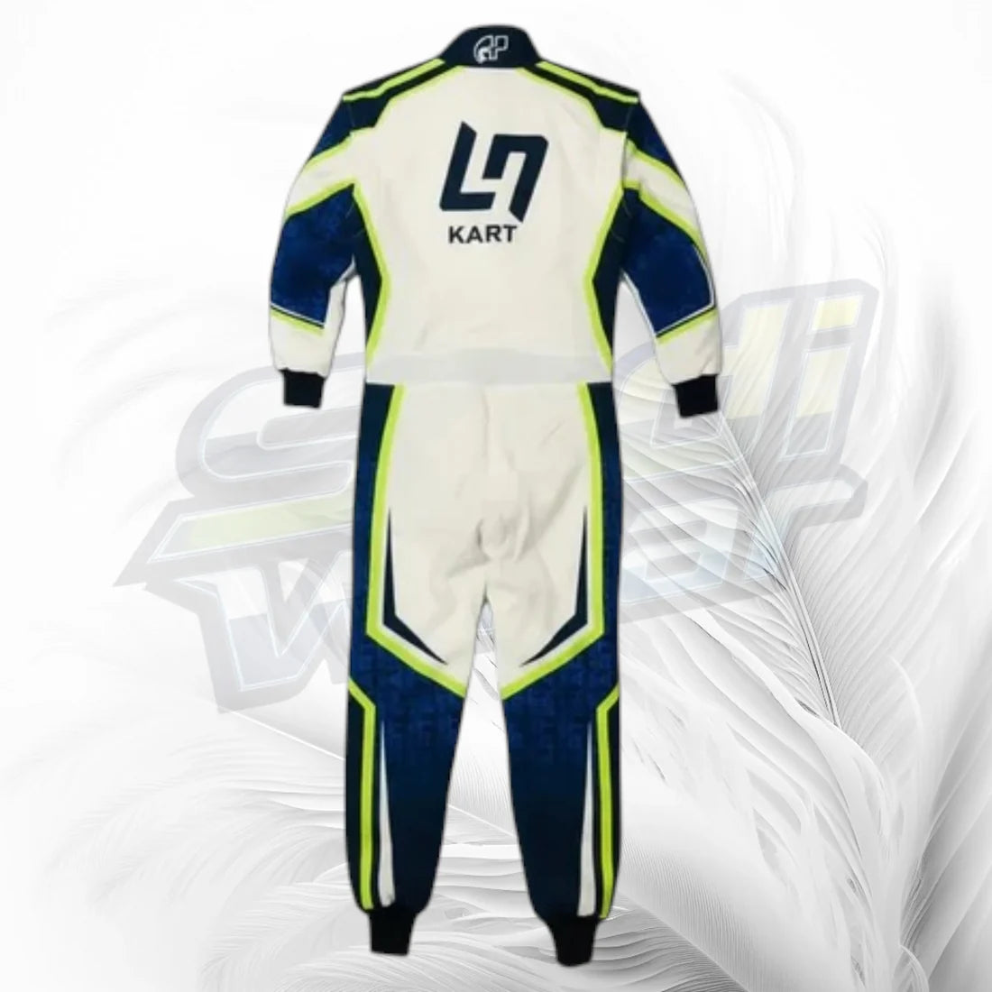 LN Kart Racing Suit – Premium White & Blue Kart Racing Suit