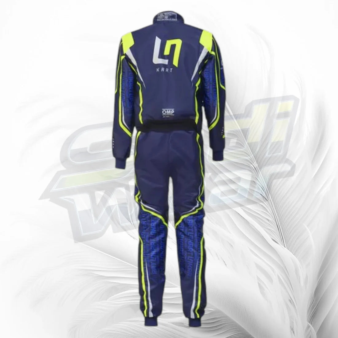 LN Kart Racing Suit Navy Blue & Neon Yellow 2022
