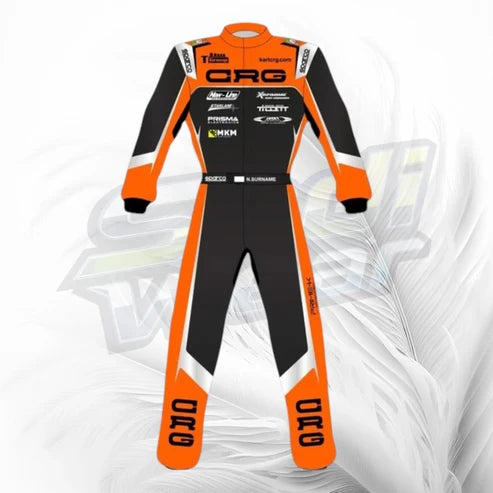 CRG Orange Black Kart Racing Suit 2025