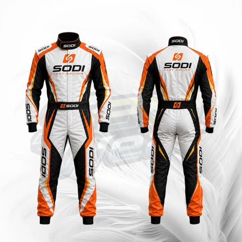 Sodi Kart White & Orange Team Inspired Racing Suit